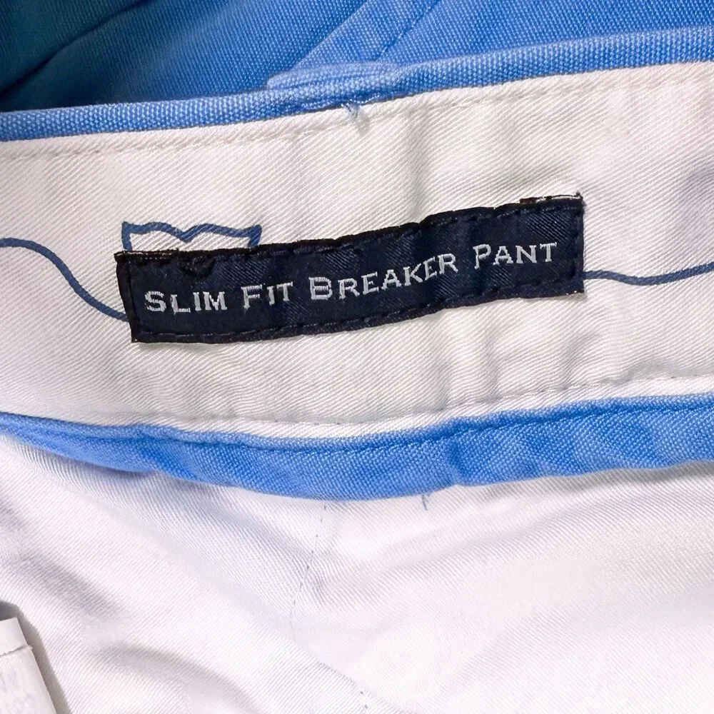 Vineyard Vines Mens 30x32 Blue Slim Fit Breaker Chino Pants Cotton Casual